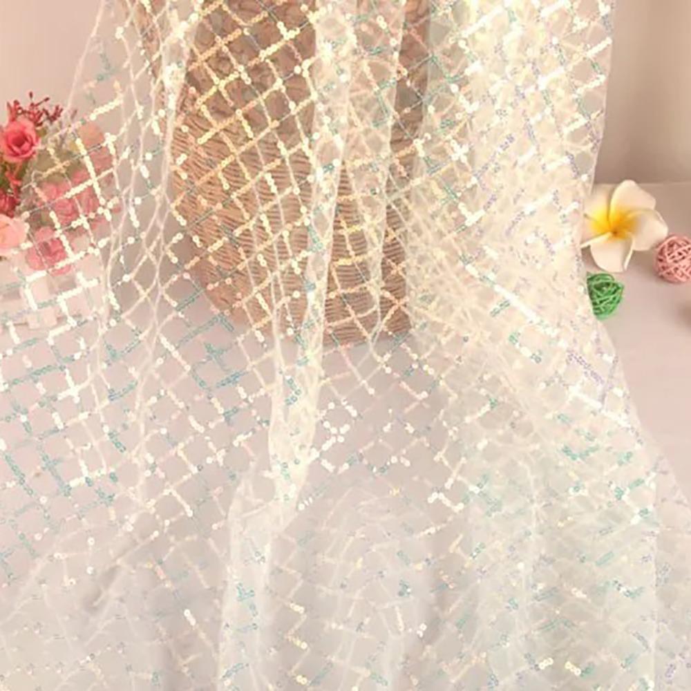 PVC Sequin Mesh Fabric Polyester Stage Performance Fabric DIY Baund Material  Stage Performance