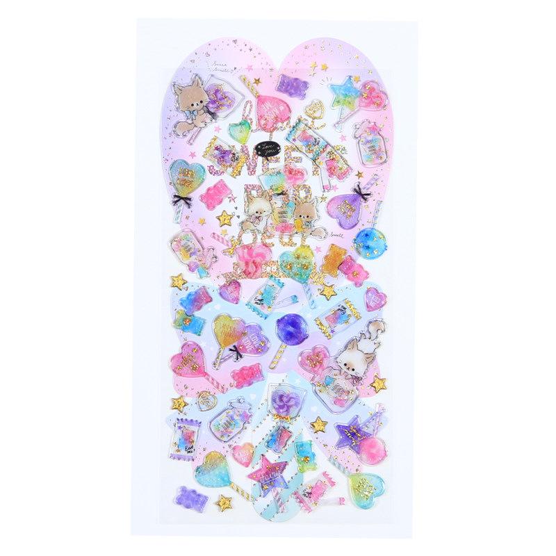 Viral Japanese Style Cute Animal Cartoon Stickers 1pcs Crystal Waterproof Decals for Children Reward Handmade Decoration