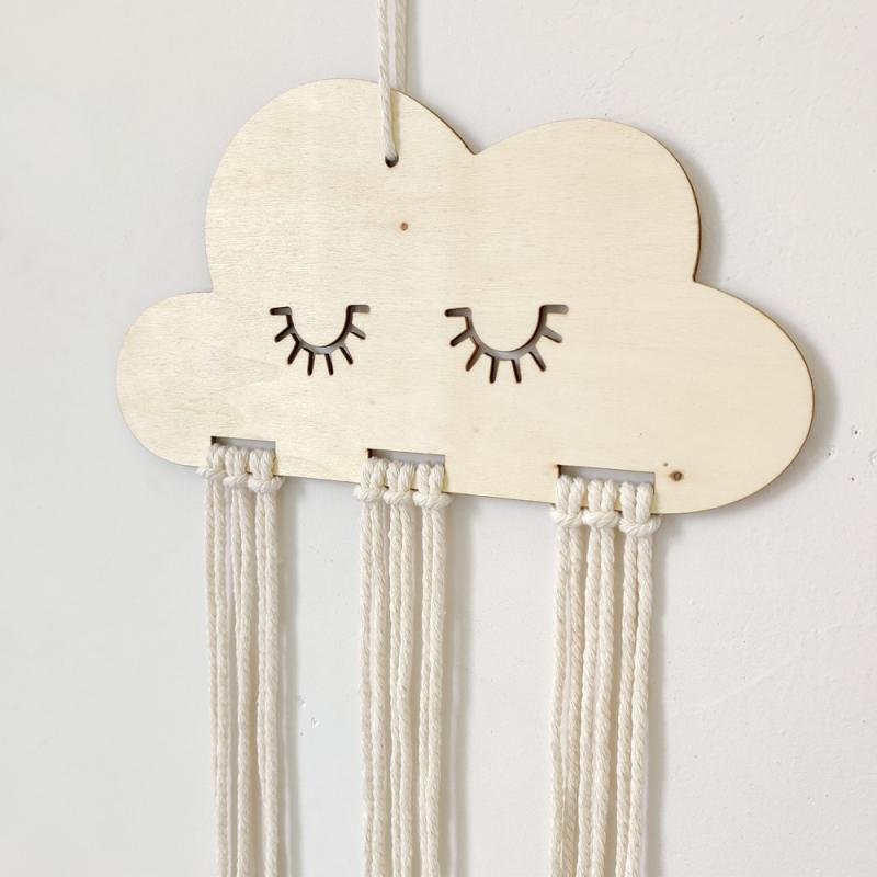 INS Nordic Holz Wolke Baby Haar Clips Halter Prinzessin Mädchen Haarnadel Haarband Lagerung Anhänger Schmuck Organizer Wand Ornamente