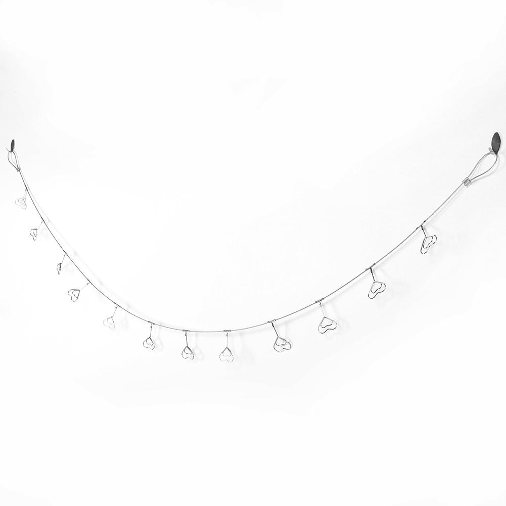 Hanging Photos Clips Heart Shapes Steel Wire Rope Wall Pictures Display Decoration