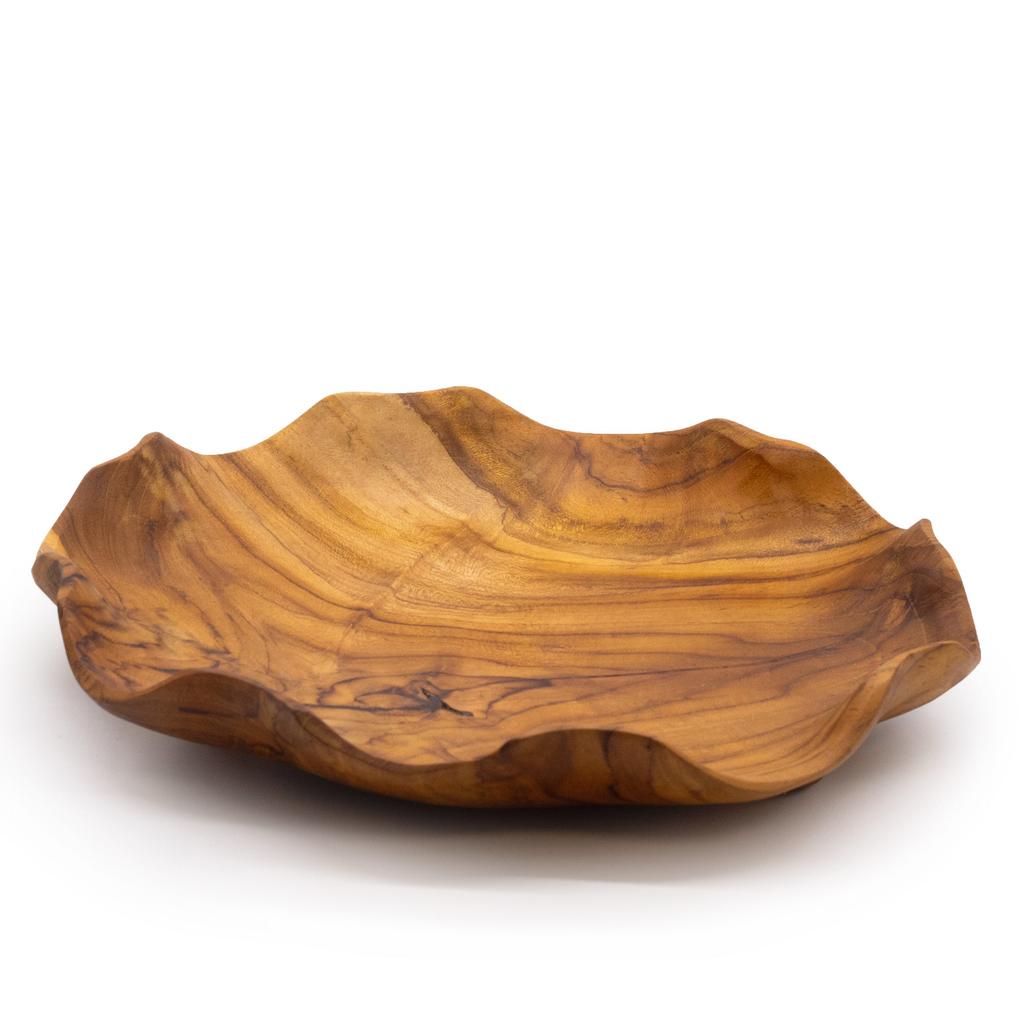 Teak Wood Fruit Bowl Round 28cm