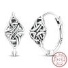 Hoop Earrings 925 Silver Sparkling Retro Pattern Heart and Dragonfly Stud Earrings for Women Girl Party Wedding Jewelry