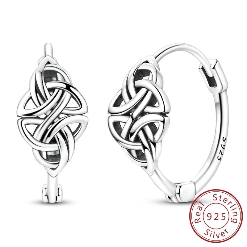 Hoop Earrings 925 Silver Sparkling Retro Pattern Heart and Dragonfly Stud Earrings for Women Girl Party Wedding Jewelry