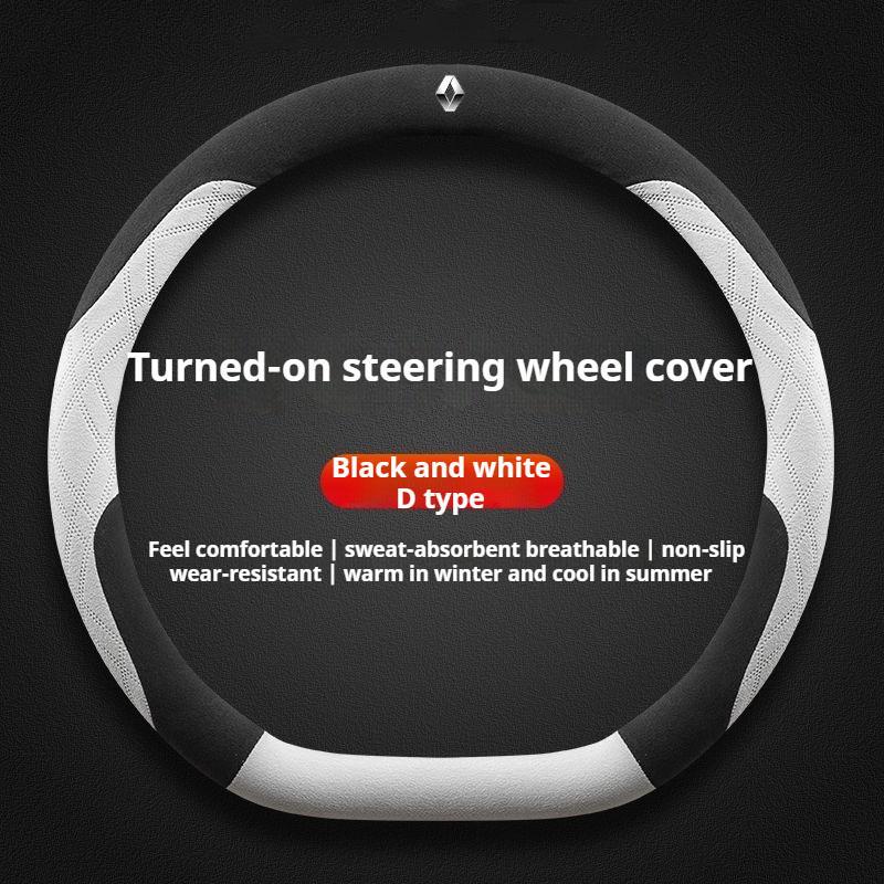 2026 Caliente Para Renault Pegatinas Interiores Cubierta de Volante de Gamuza para Coche 38cm Antideslizante Para Renault Sandero Duster Clio RS Captur Au