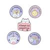 Cat Chic And Dog Round Brooches Distinctive Alloy Pins For Fashionforward Individuals
