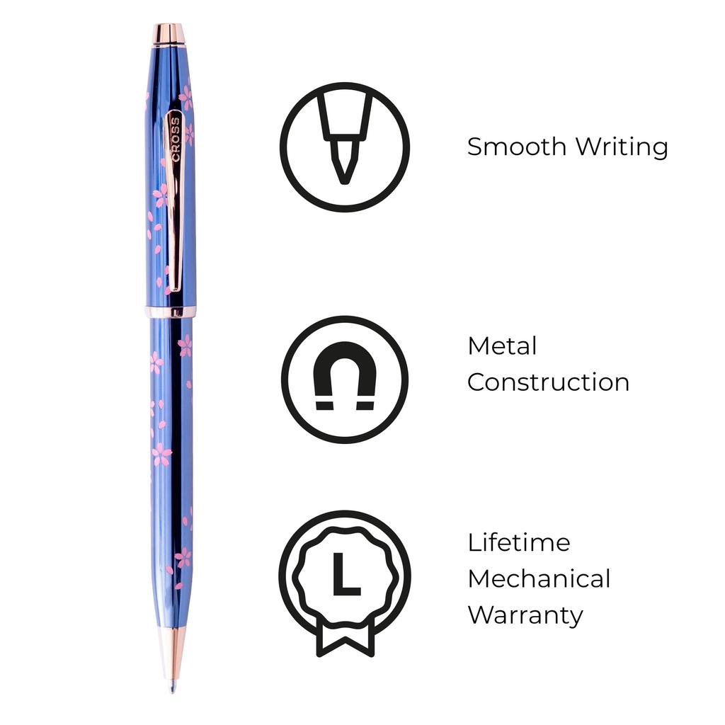 Cross Sakura Collection Century II YOZAKURA Ballpoint Translucent Cobalt Limited Officially Imported Oil-Based Pen, Blue, AT0082-163, Edition,