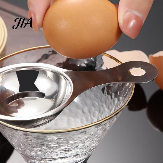 Durable Stainless Steel Filter Egg White Yolk Separator, Effortless Separation Professional Baking Tools Divider, Curved Groove Sieve for Family