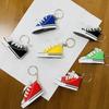 "Mini Creative Canvas Shoe Keychain - Stylish Car Key Ring, Schoolbag Pendant for Students & Couples"