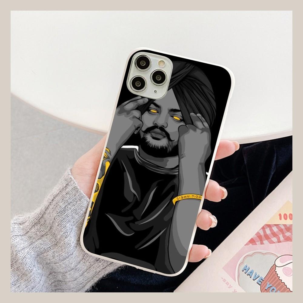 Singer Sidhu Moose Wala Phone Case For IPhone 14 11 12 13 Mini Pro Xs Max 8 7 6 6S Plus X XR Solid Candy Color Case