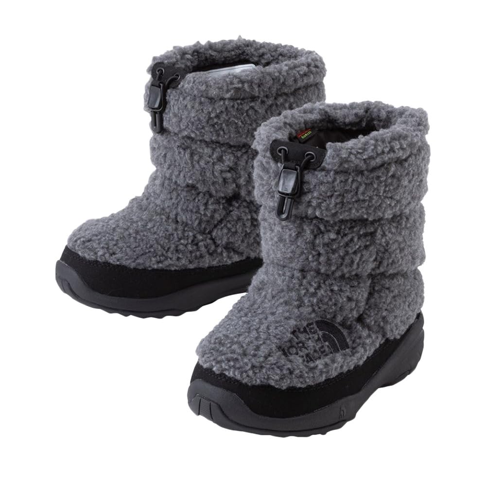 The North Face K Nuptse Bootie VII Mixed Size 16 Fleece, Charcoal/TNF Black,