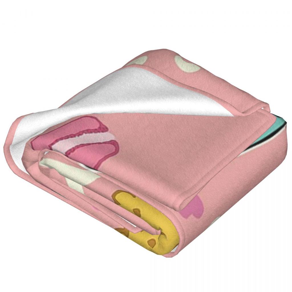 Cute Fun Tea Party Blankets Soft Warm Flannel Throw Blanket Bedspread for Bed Living Room Picnic Travel Home Couch