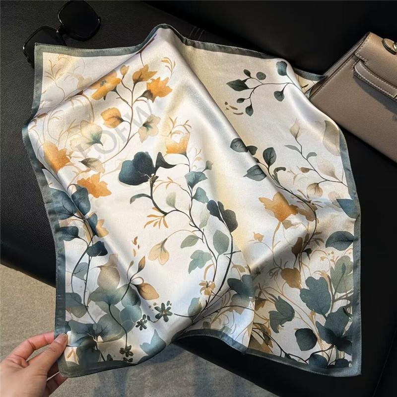 53x53cm 100% Maulbeerseide Schal Luxus Quadratisches Haarband Elegantes Kopftuch Halstuch Sonnenschutz Schal für Damen