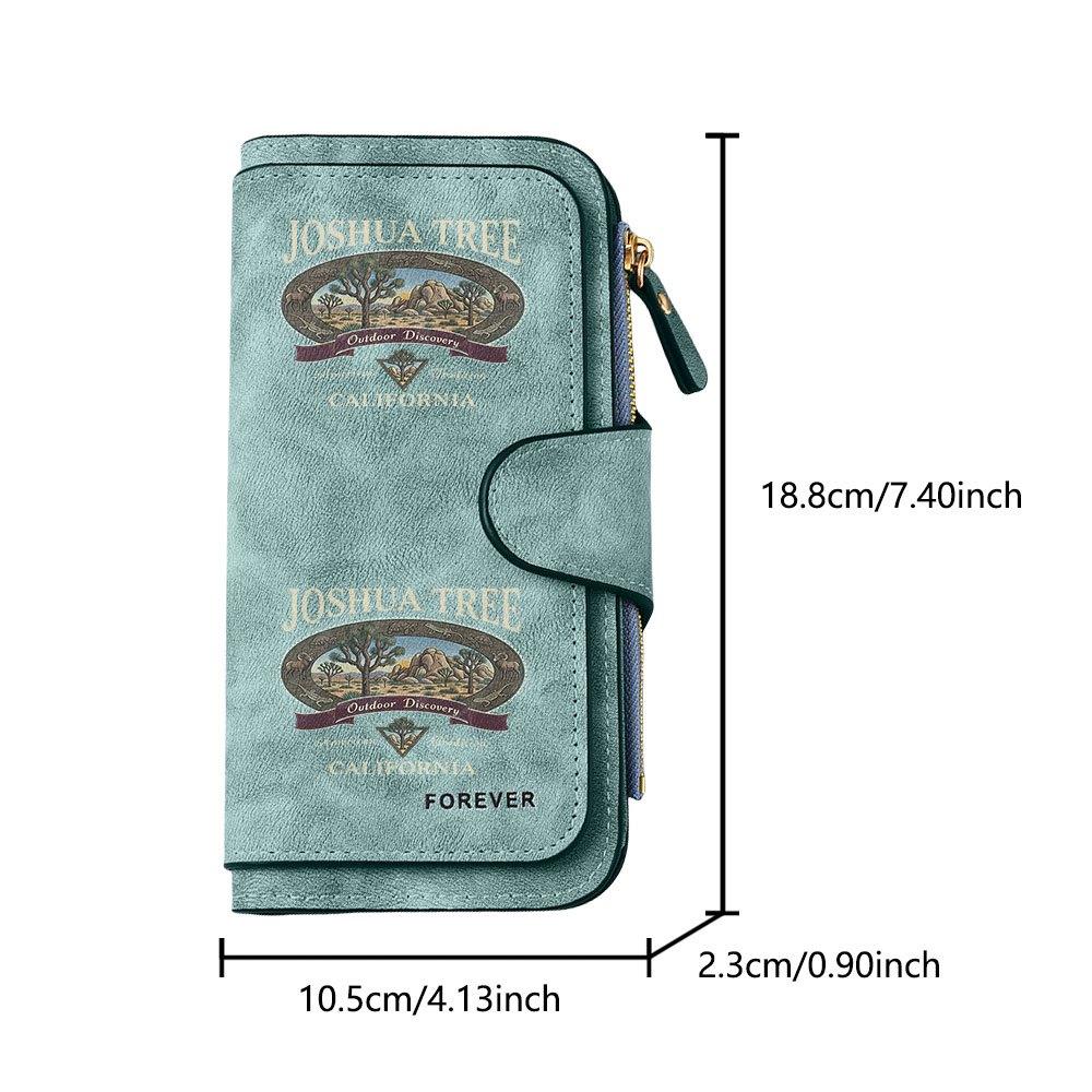 Joshua Tree Landscape Long Zipper Wallet, Large Capacity Card Holder, Unisex Clutch Bag, Fashionable Zipper Coin Purse, Suitable for Daily Use, A