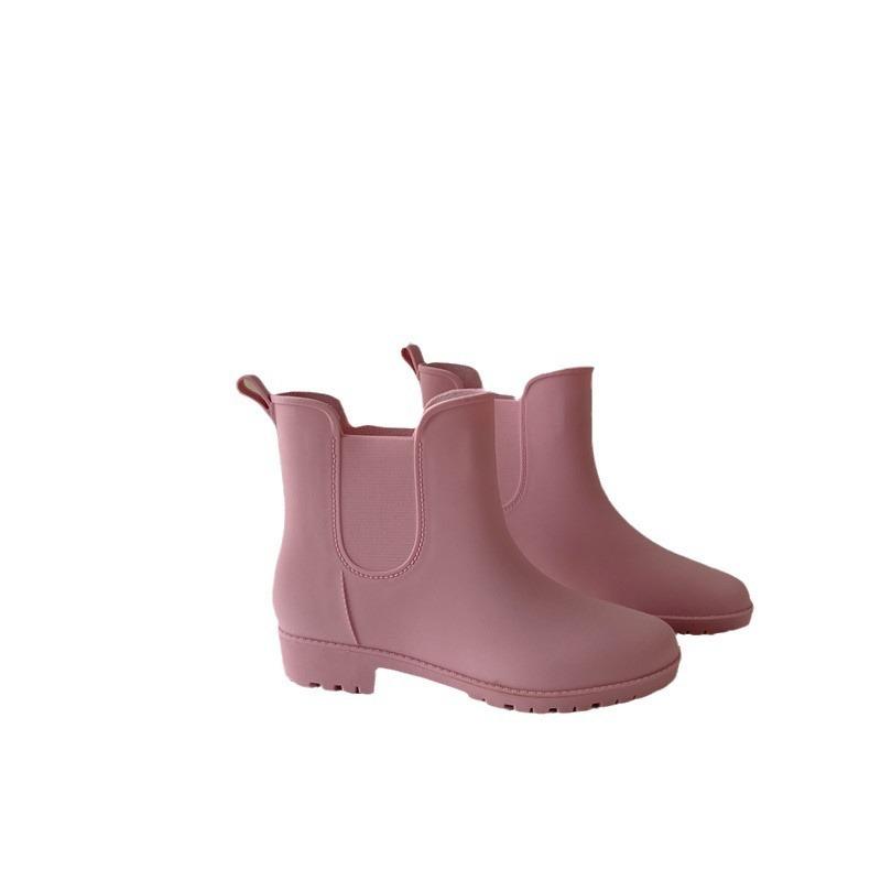 New simple outer wear rain shoes female adult short rain boots waterproof and non-slip water boots water shoes