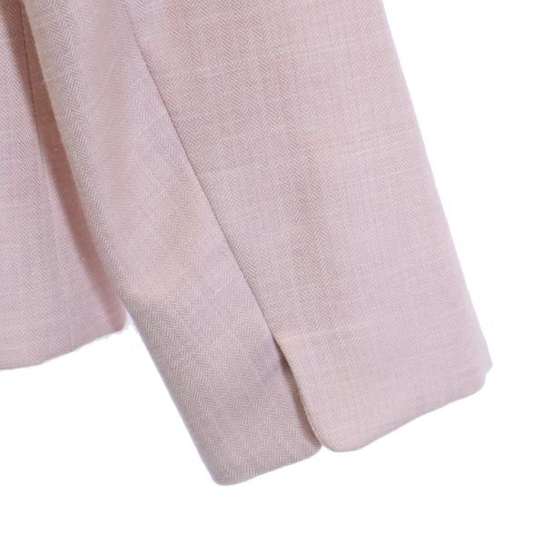 Aquascutum Made in Japan Wool Blend Herringbone Skirt suit Setup 9 Pink Women Used