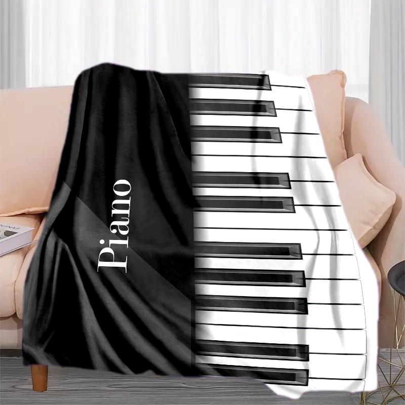 1PC Piano Keys Music Printed Blanket, All Season Lightweight Home Office Outdoor Nap Multifunctional Blanket A17