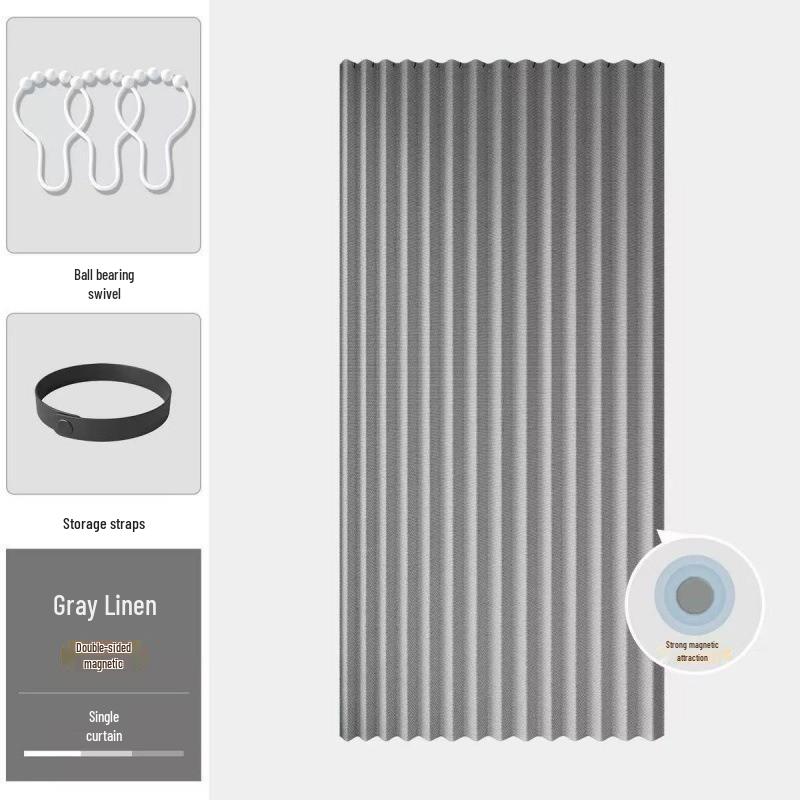 Premium Imitation Linen Door Curtain for Bedroom, Kitchen, and AC Shading
