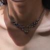 Europe and the United States popular flame metal street hip hop necklace niche design trendy men and women high sense collarbone chain