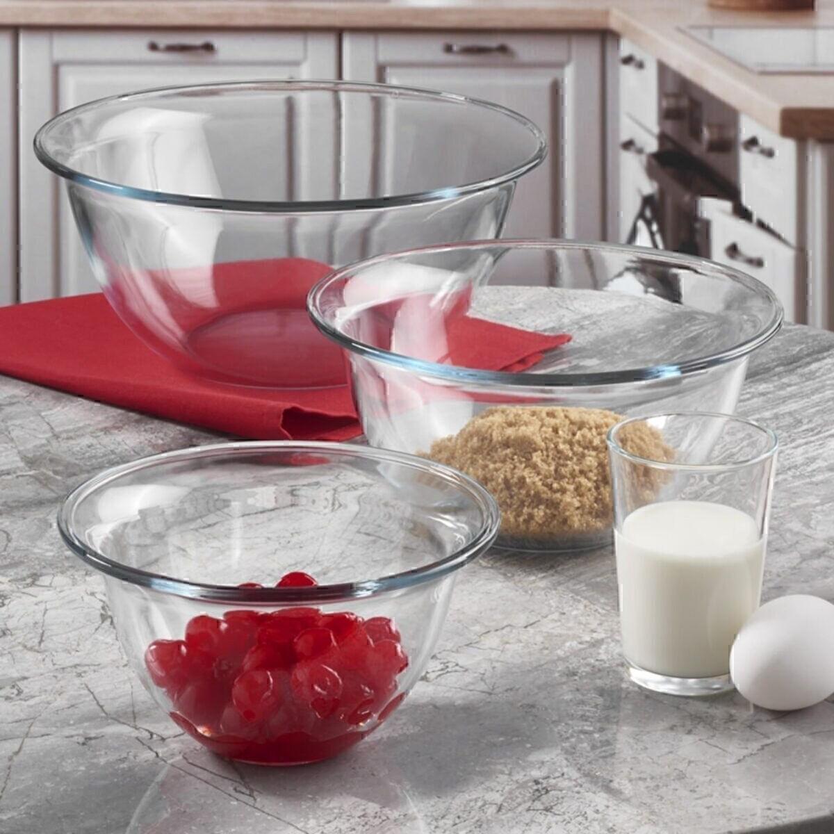 

Glass Meal Prep Set Bowl Mixing Bowl Home Kitchen Standart білий