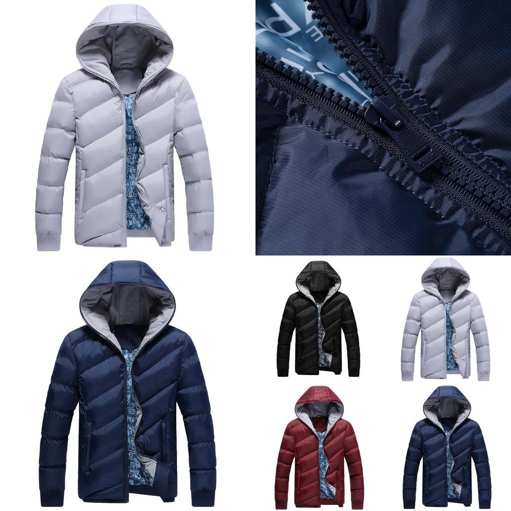Elegant Fashion Men Winter Warm Padded Coat Thick Casual Outerwear Parka Jacket