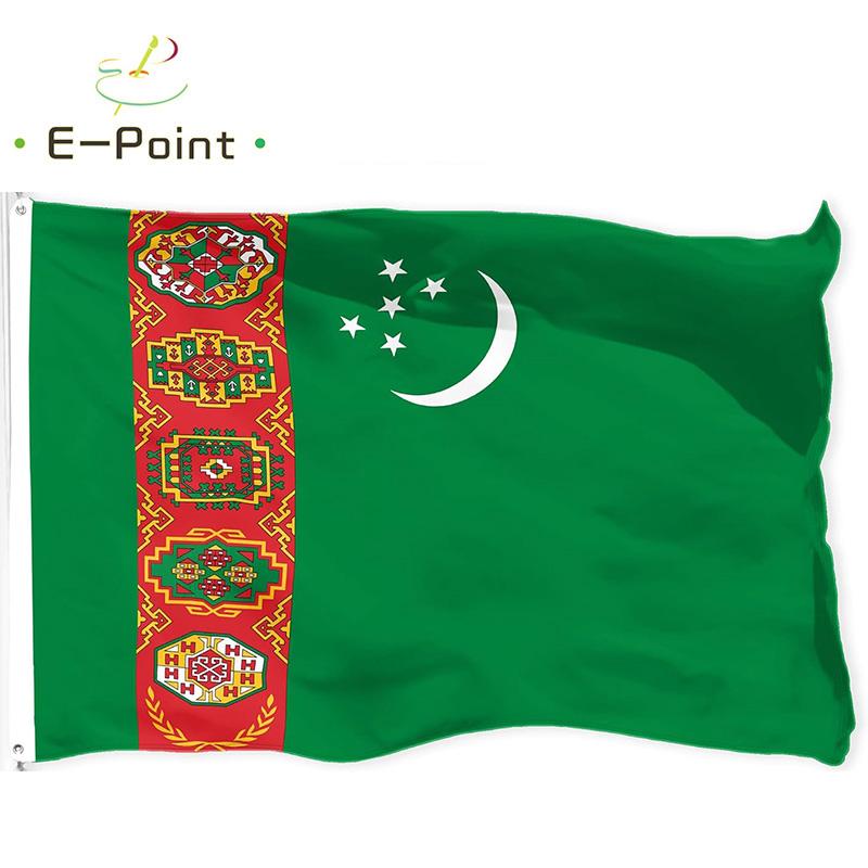 Turkmenistan National Country Flag 2ft*3ft (60*90cm) 3ft*5ft (90*150cm) Size Christmas Decorations for Home Flag Banner
