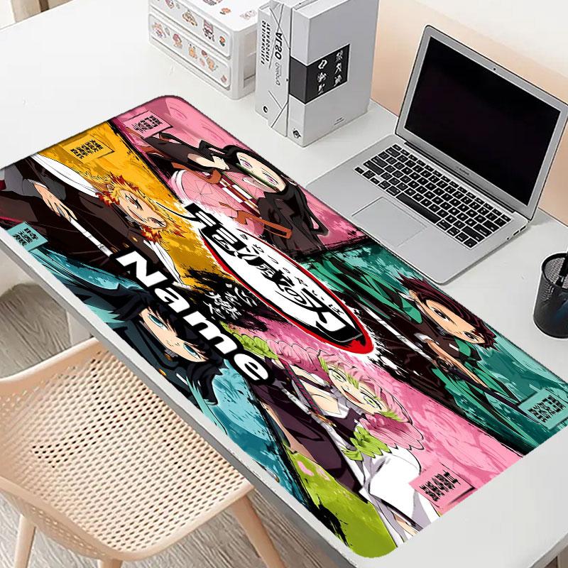 Benutzerdefinierter Name Personalisierte Dämonentöter Muster Mauspads, Laptop PC Schreibtischunterlage, Dekorative Schreibtischmatte für Zuhause Tastaturunterlage Geschenk