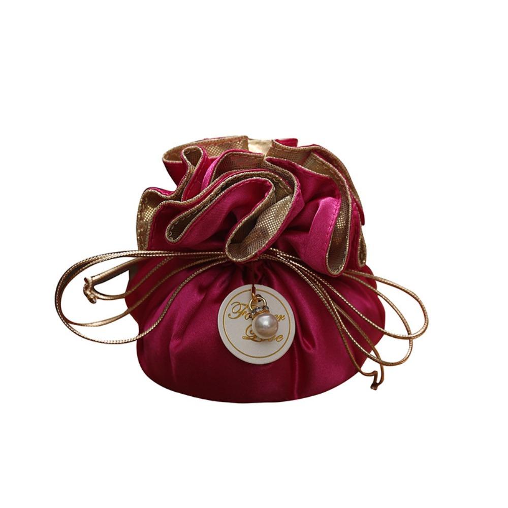 4Pcs Portable Candy Packaging Bags Exquisite Velvet Storage Bag Reusable Drawstring Bag  Party Decor