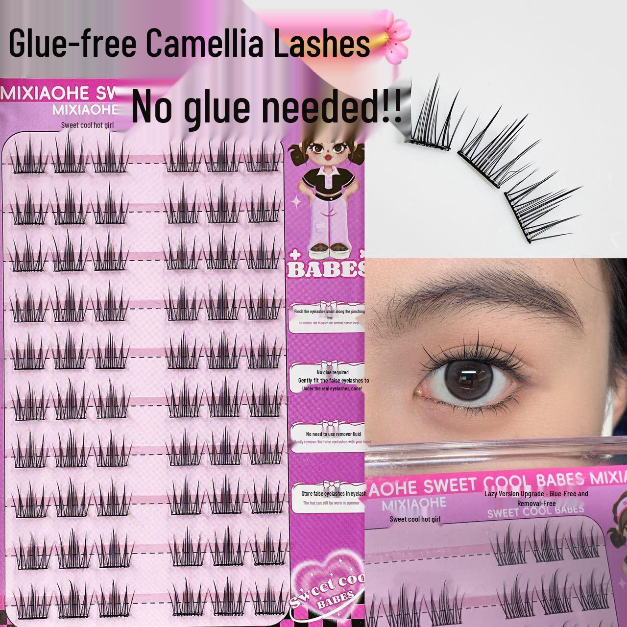 

Honey Box Glue-Free Sweet Camellia Natural Curl Eyelashes - 10 Rows