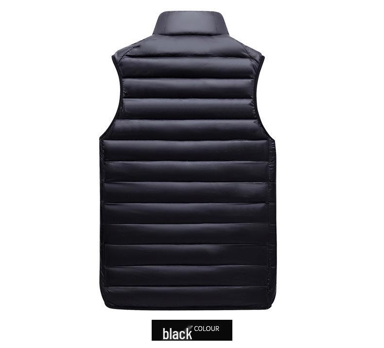 2024 Men's Two-Way Zipper Lightweight White Duck Down Vest - Winter Sports Casual Style