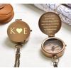 Personalized Pocket Compass Brass Nautical with Leather Cover Birthday Gift for Your Lovedones