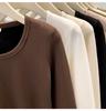 Women's European Style Velvet-Lined Long Sleeve Slimming T-Shirt for Autumn/Winter