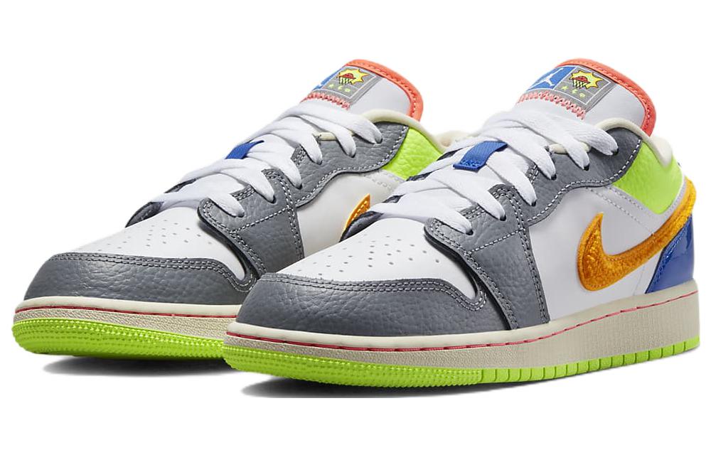 Jordan 1 Low White Coconut Milk Ghost Green Laser Orange (GS)