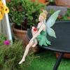 Fee Hars Beeldje, Zittend Elf Figuurtje, Tuin Bloempot Rand Ornament, Landschap Ambacht Decoratie