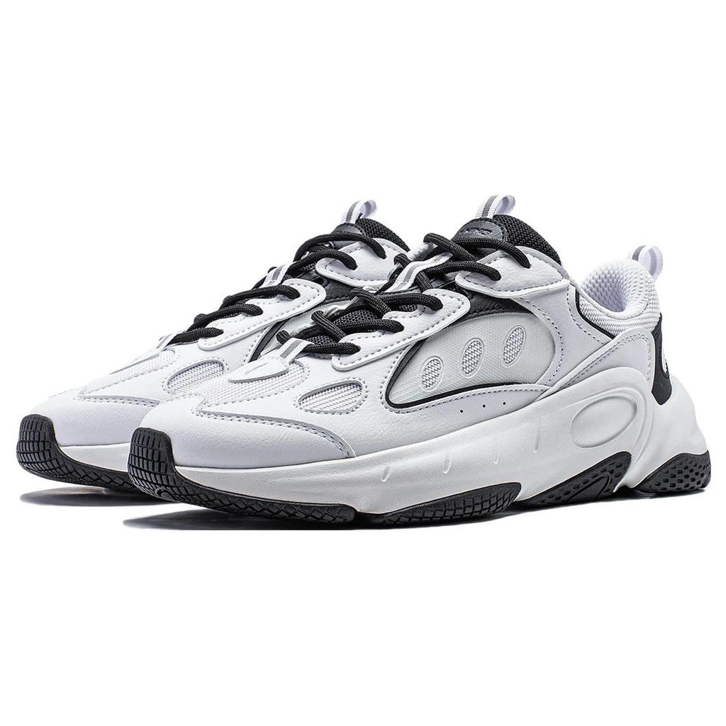 Li Ning Wing Style Cushioning Slip Resistant Abrasion Resistant Support Low top Casual Shoes Women's Black White AGCT462-3