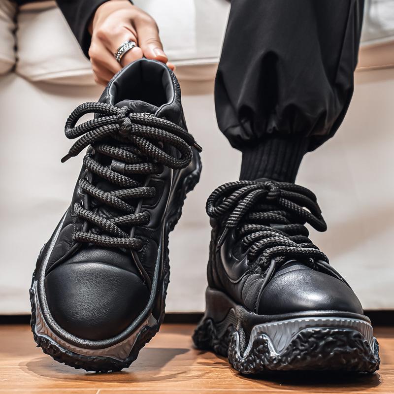 

Latest Thick Bottom Men s Height Increasing Casual Sneakers Korean Edition Soft Bottom Comfortable Sports Running Shoes 39 чёрный