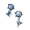 Punk Sliver Color Stainless Steel Hollowed-out Five-pointed Star Rivets Spike Ball Pendant Hoop Earrings for Women Men Jewelry