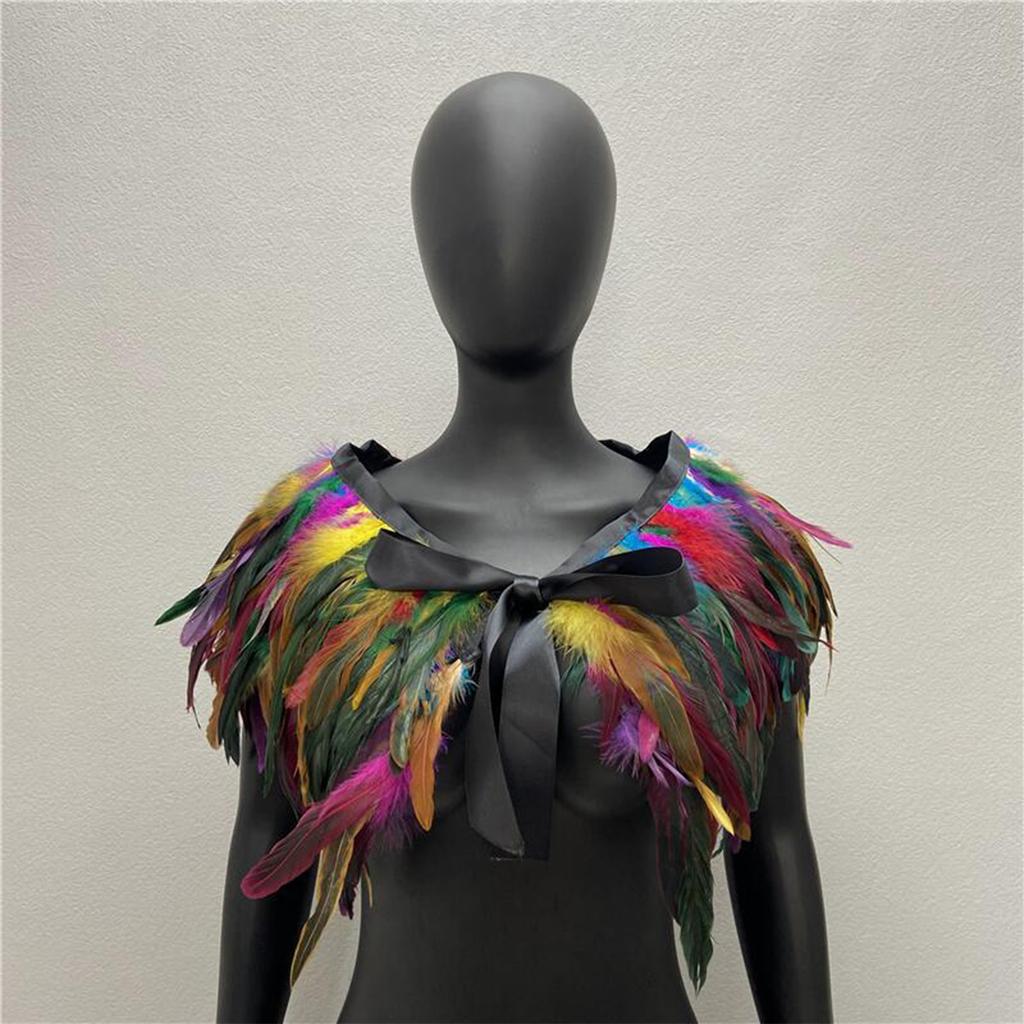 Gothic Feather Shawl Stage Makeup Ball Costume Accessories