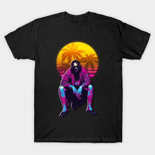 Men Black Print T-shirt Vintage The Big Lebowski No-Cut Transfer Paper Print Cotton Tshirt S чёрный