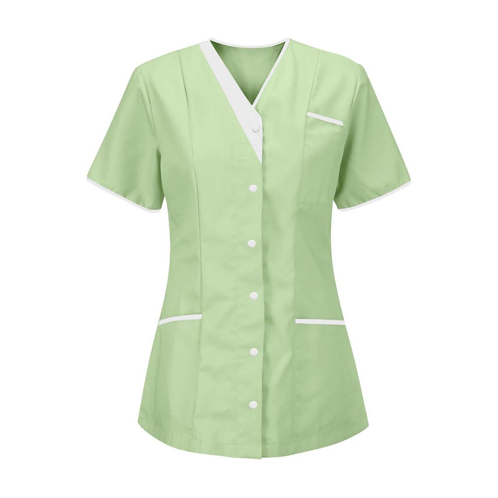 Women's Uniform Quick-drying Fabric Solid Color V-neck Short-sleeved Uniform