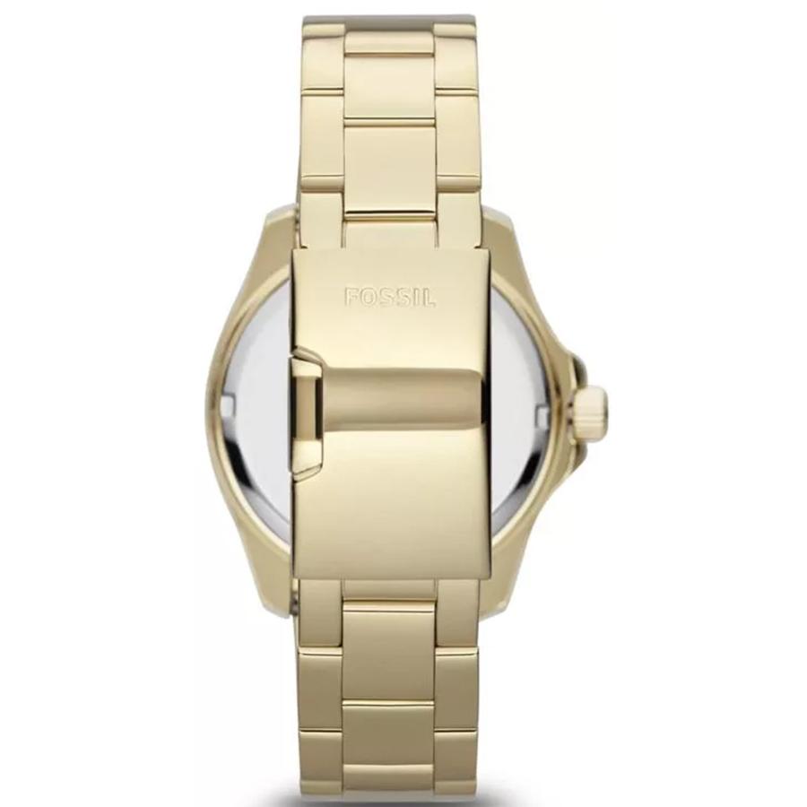 Fossil Ladies' Quartz Watch - 42mm Gold Dial & Genuine Leather Strap, 50M Water Resistance AM4482