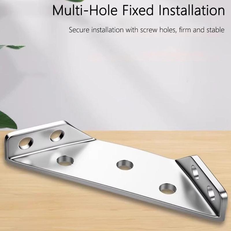 Multifunctional Stainless Steel Thickened Corner Bracket Furniture Cabinet Reinforcement Part Triangle Support Fixer With Screws