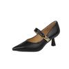 Thin Heel Shallow Mouth Single Shoes Women's 2025 Spring and Autumn New French Temperament Versatile One-word Buckle High Heels Are Not Tired