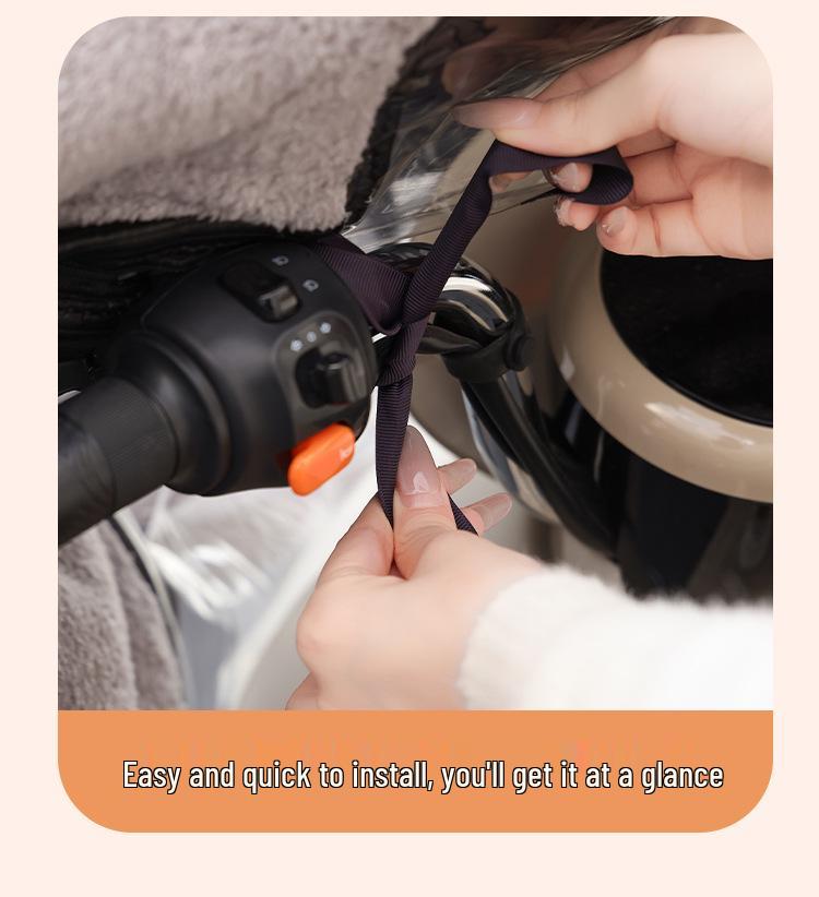 Plush Winter Windproof Electric Vehicle & Motorcycle Cover - Universal Year-Round Cold Protection