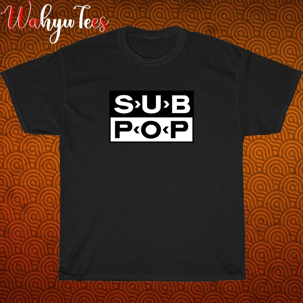 New Sub Pop Records Label Logo Black/Grey/Navy/White Size S-5XL Unisex T-Shirt
