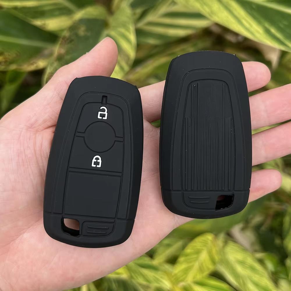 Siliconen Auto Sleutel FOB Afstandsbediening Hoes Buidel Houder Voor Ford Raptor 2018 Ecosport Ranger Raptor 2 Knops Smart Keyless Accessoires