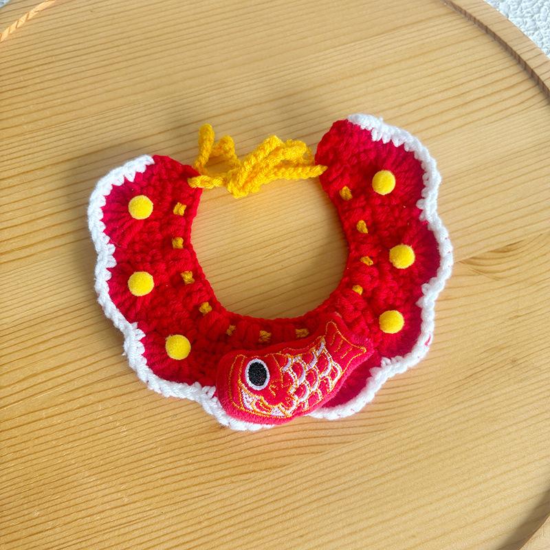 New Year Neckwear: Pet Gaiter & Scarf for Cats & Dogs - Festive Knit Collar for Chinese New Year