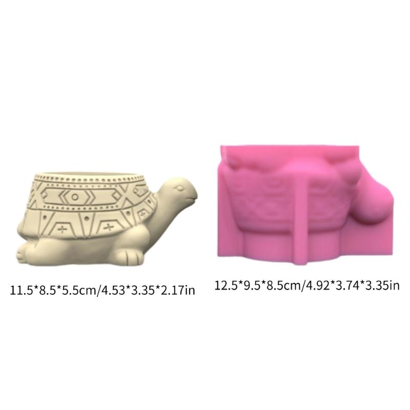 Silicone Vase Molds Flower Bottle Mold Turtles Shape Unique Flowerpot Molds Silicone Texture for Hand-Making Craft Vase