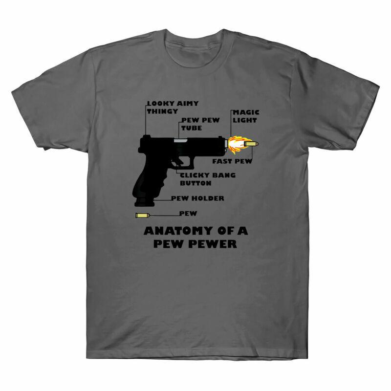 New Anatomy of A Pew Pewer Ammo and Gun Amendment Meme Lovers Cool Men T-shirt S