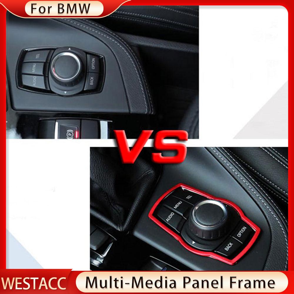 Auto Konsole Multimedia Button Panel Rahmen Abdeckung Trim für BMW X1 F48 2016 2017 2018 Edelstahl Aufkleber