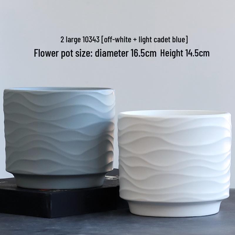 Nordic Minimalist Ceramic Flower Pot with Tray for Phalaenopsis, Orchid, and Succulent Plants